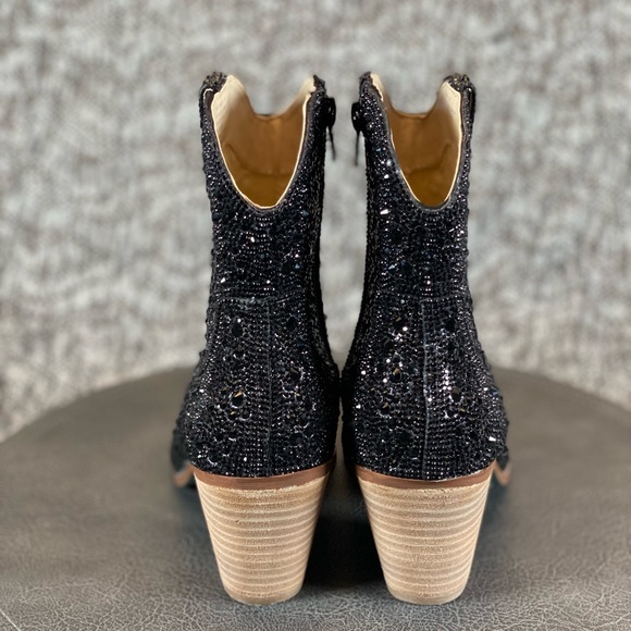 Betsey Johnson Emory Rhinestone Boots size 7 Black - Picture 7 of 10